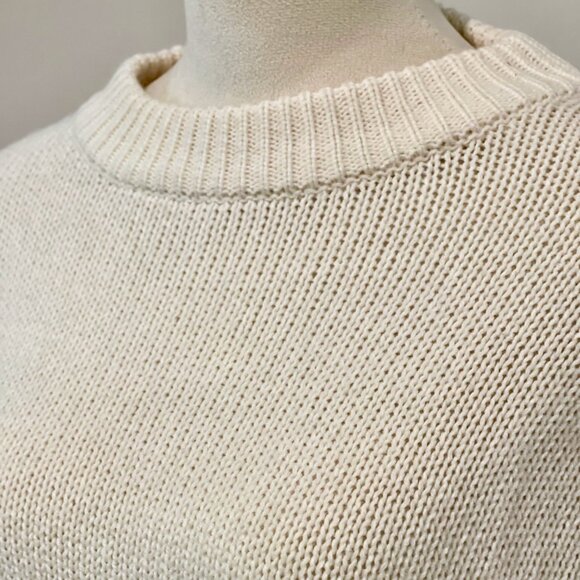 COPY - Divided Cream Bobble Sleeve Pull Over Oversized Chunky Crew Neck Sweater - Picture 6 of 9
